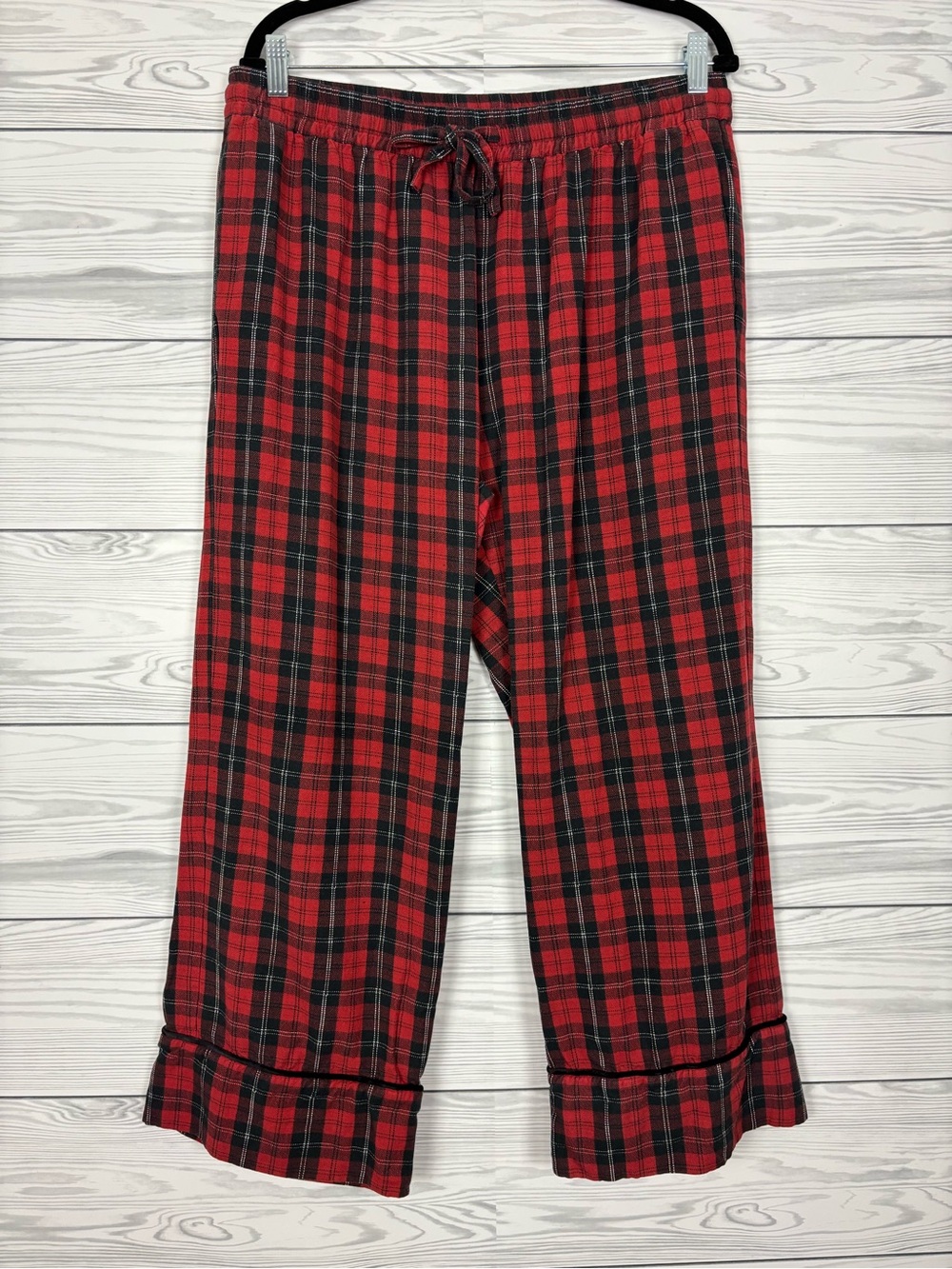 Johnny Was The Zariah long PJ set pajamas size large red plaid floral embroidery - Picture 4 of 15